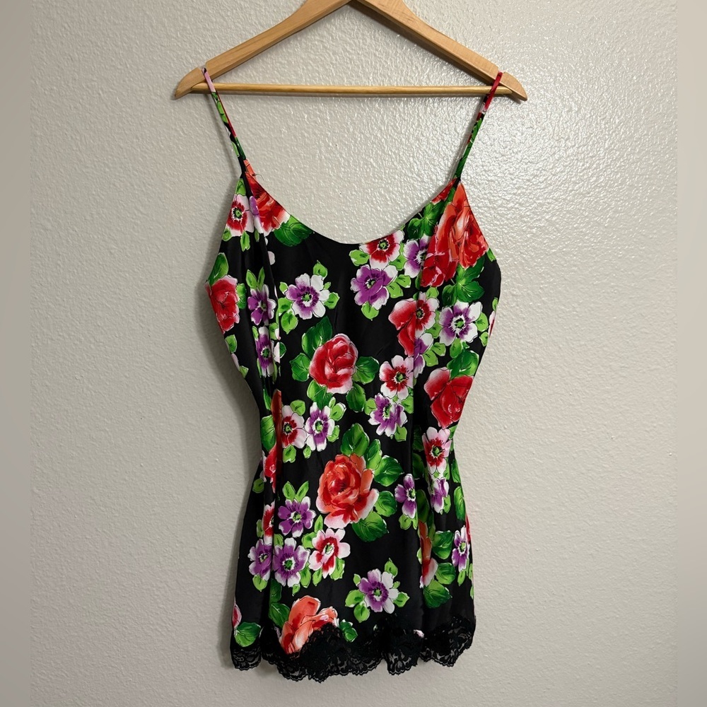 Vintage Gold Label Victoria’s Secret Floral Slip